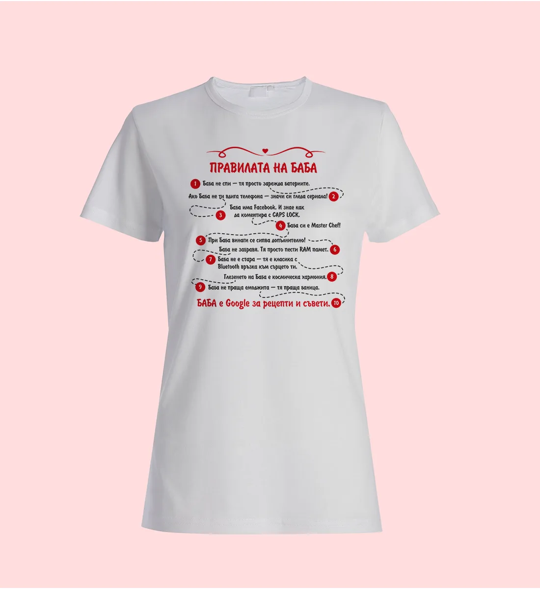 Тениска „Правилата на баба“